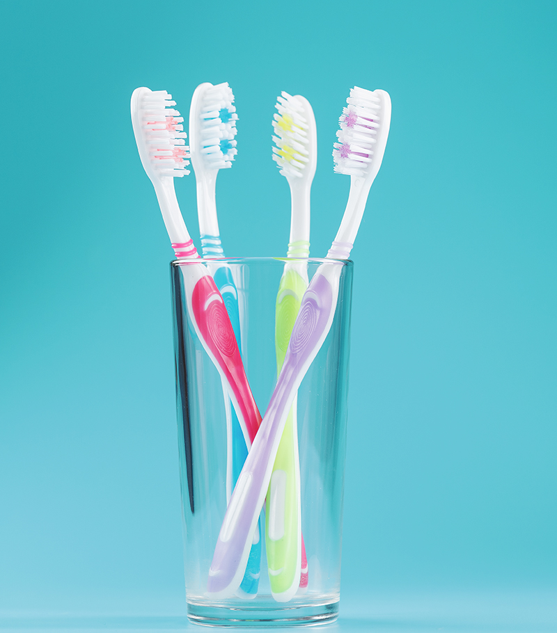 photo of toothbrushes